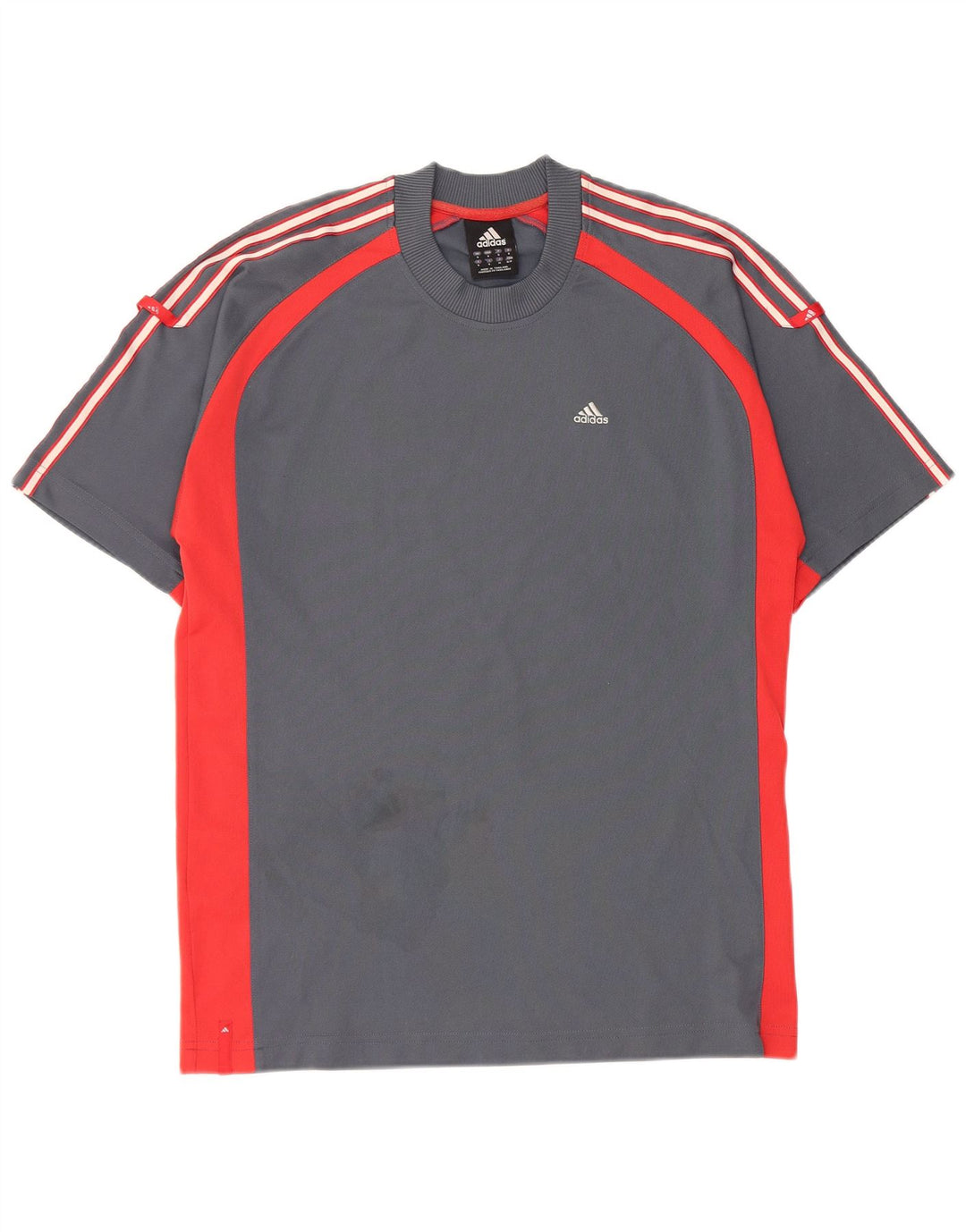 ADIDAS Mens T-Shirt Top Small Grey Colourblock Polyester