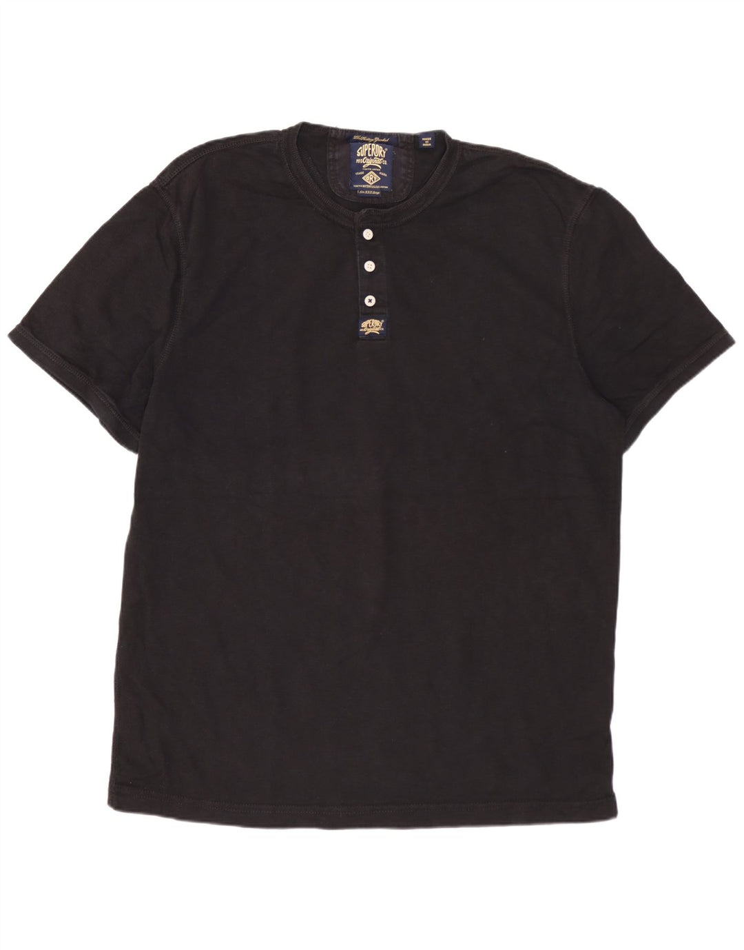 SUPERDRY Mens T-Shirt Top 3XL Black Cotton