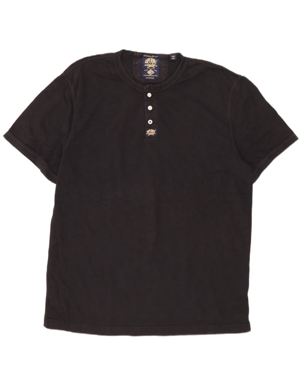 SUPERDRY Mens T-Shirt Top 3XL Black Cotton