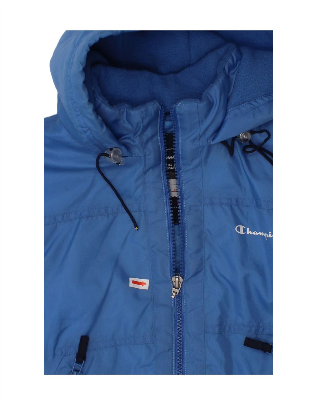 CHAMPION Boys Hooded Windbreaker Jacket 2-3 Years Blue Polyamide Vintage Champion and Second-Hand Champion from Messina Hembry 