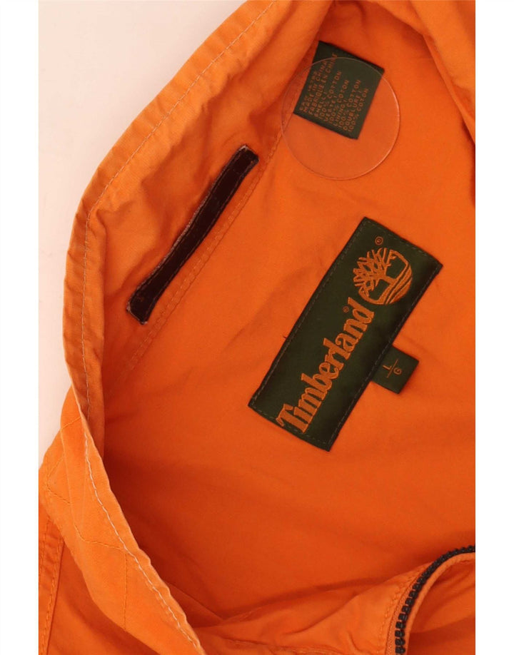 Timberland Mens Bomber Jacket UK 40 Large Orange Cotton