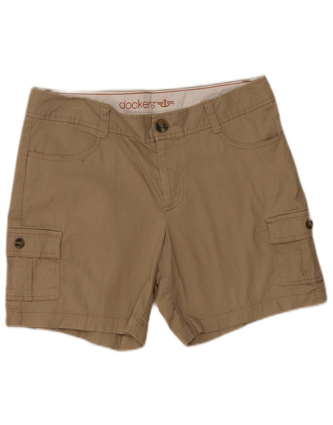 Dockers Womens Cargo Shorts US 8 Medium W32 Beige Cotton