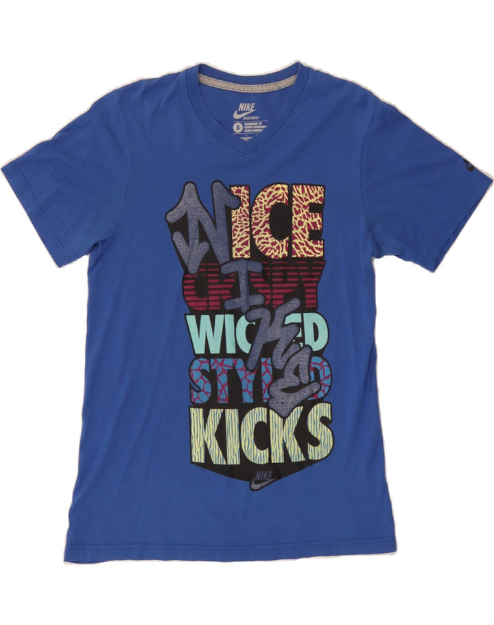 NIKE Mens Standard Fit Graphic T-Shirt Top Small Blue Vintage Nike and Second-Hand Nike from Messina Hembry 