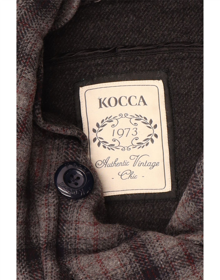 KOCCA Womens Pea Coat UK 10 Small Grey Check