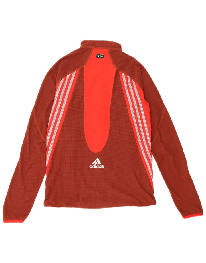 Adidas Womens Tracksuit Top Jacket UK 12 Medium Brown Colourblock Polyester