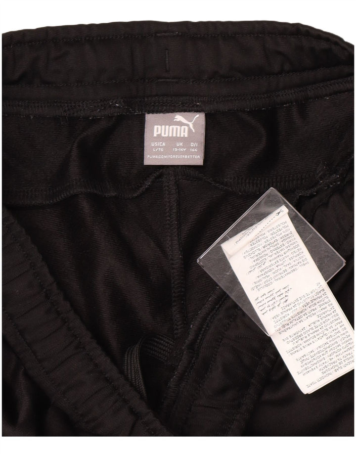 Puma Boys Regular Fit Tracksuit Trousers 13-14 Years Black Polyester Sports