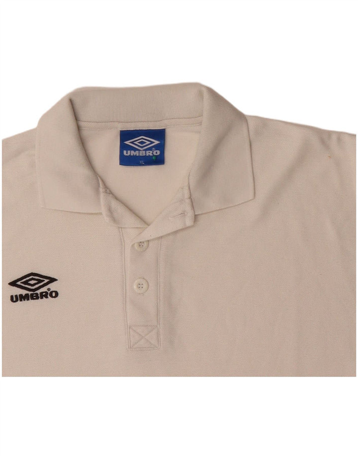 UMBRO Mens Polo Shirt XL White Cotton