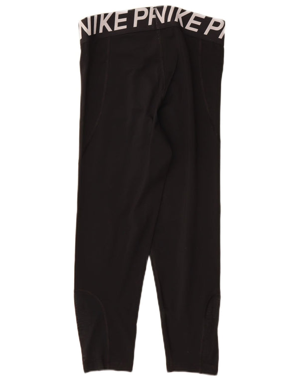 Nike Womens Graphic Capri Leggings UK 12 Medium Black Polyester