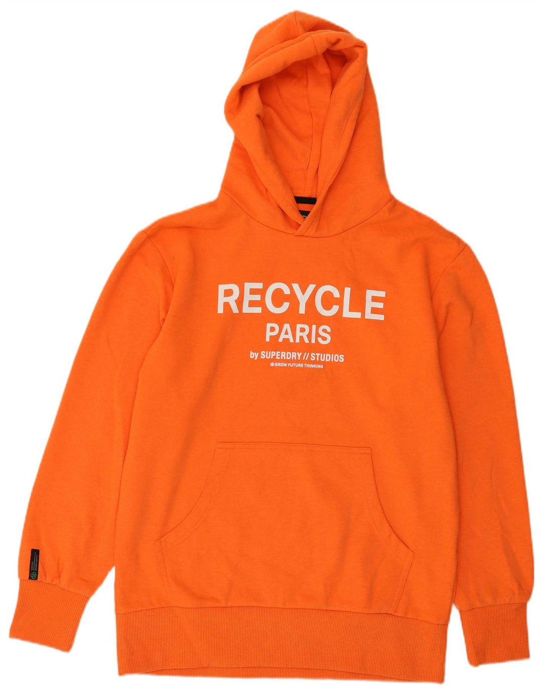 SUPERDRY Mens Graphic Hoodie Jumper Small Orange Cotton