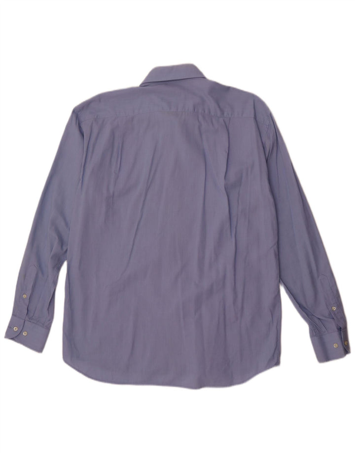 Roccobarocco Mens Shirt Size 42 16 1/2 Large Blue Cotton