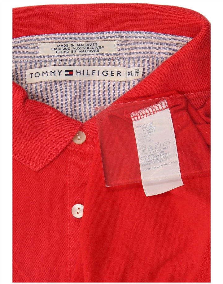 TOMMY HILFIGER Womens Polo Shirt UK 18 XL Red Cotton
