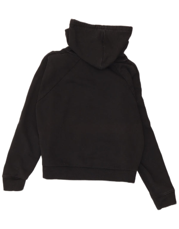 Vans Womens Graphic Crop Hoodie Jumper UK 10 Small Black Cotton