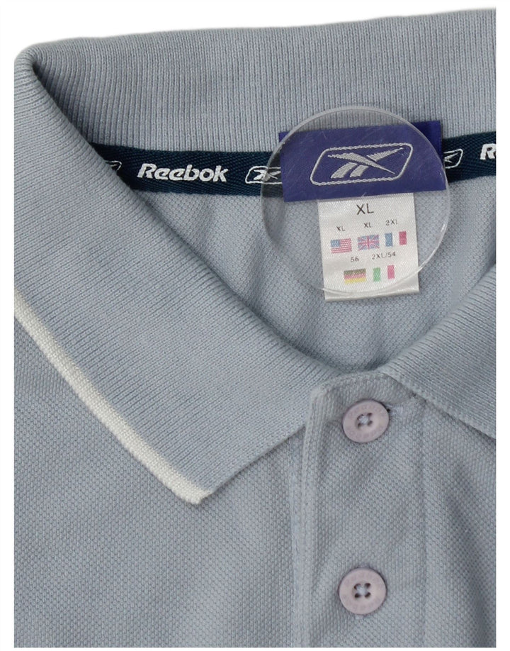 REEBOK Mens Polo Shirt XL Blue Cotton