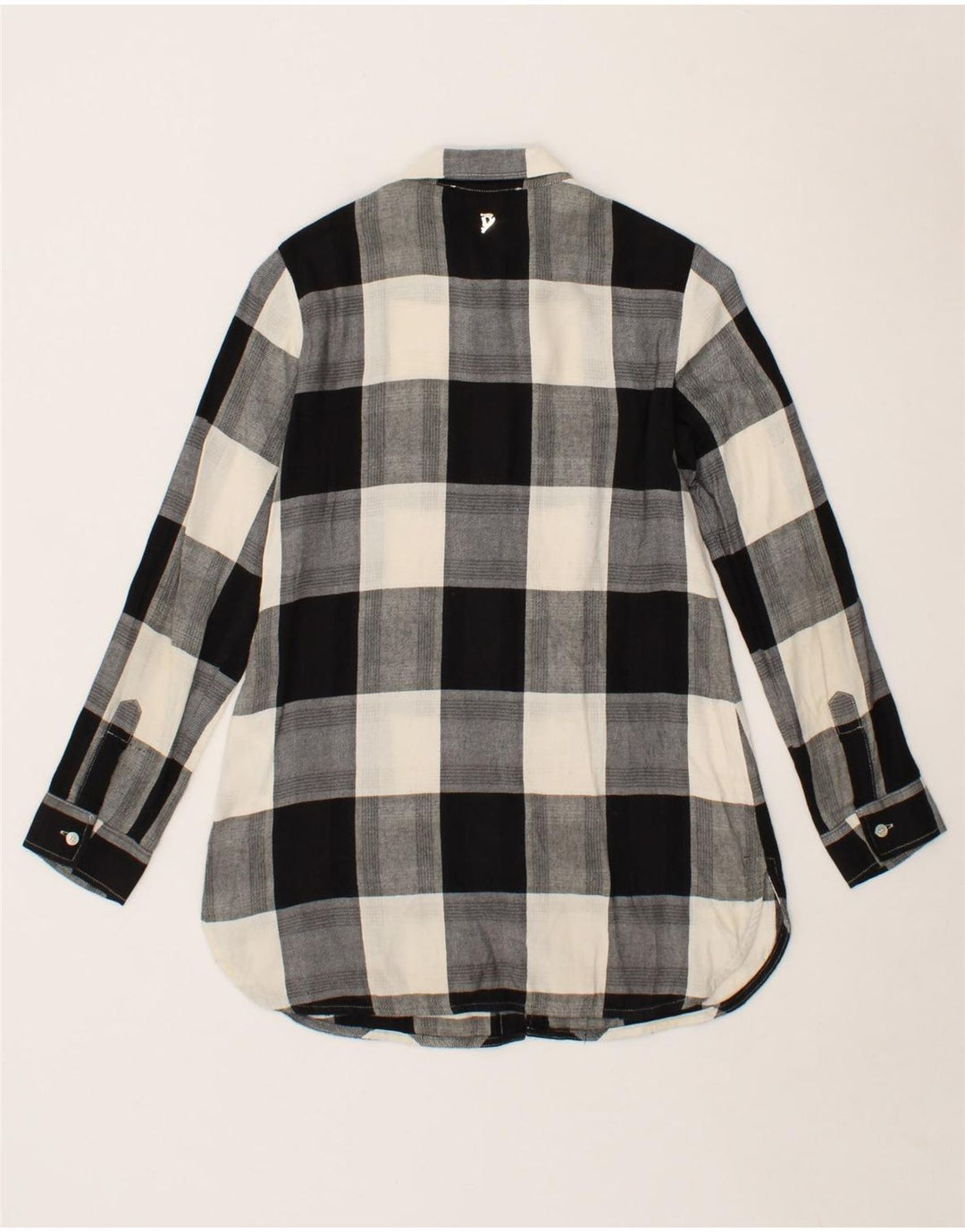 DONDUP Girls Shirt 9-10 Years Black Check Cotton Vintage Dondup and Second-Hand Dondup from Messina Hembry 