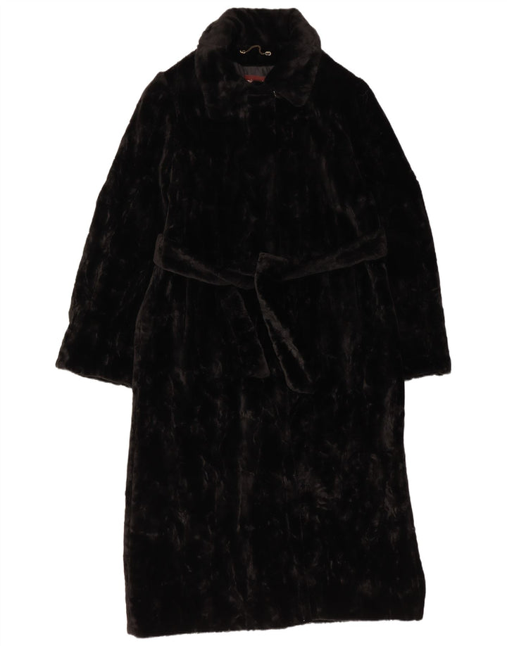 Misstwidd Womens Faux Fur Overcoat IT 44 Medium Black Acrylic