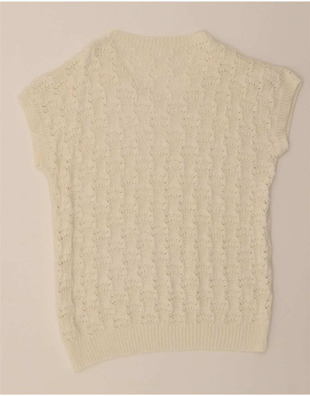 VINTAGE Womens Vest Tank Top UK 14 Medium White Vintage Vintage and Second-Hand Vintage from Messina Hembry 