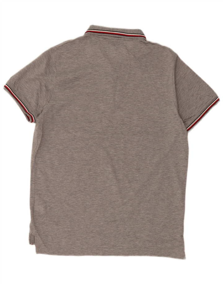 TOMMY HILFIGER Mens Polo Shirt Medium Grey Cotton