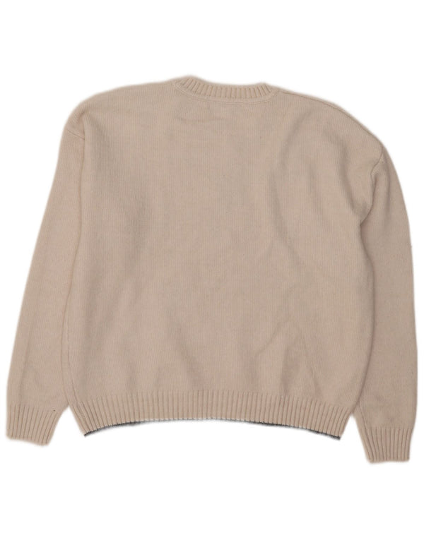 Marks & Spencer Womens Crew Neck Jumper Sweater UK 14 Medium Off White