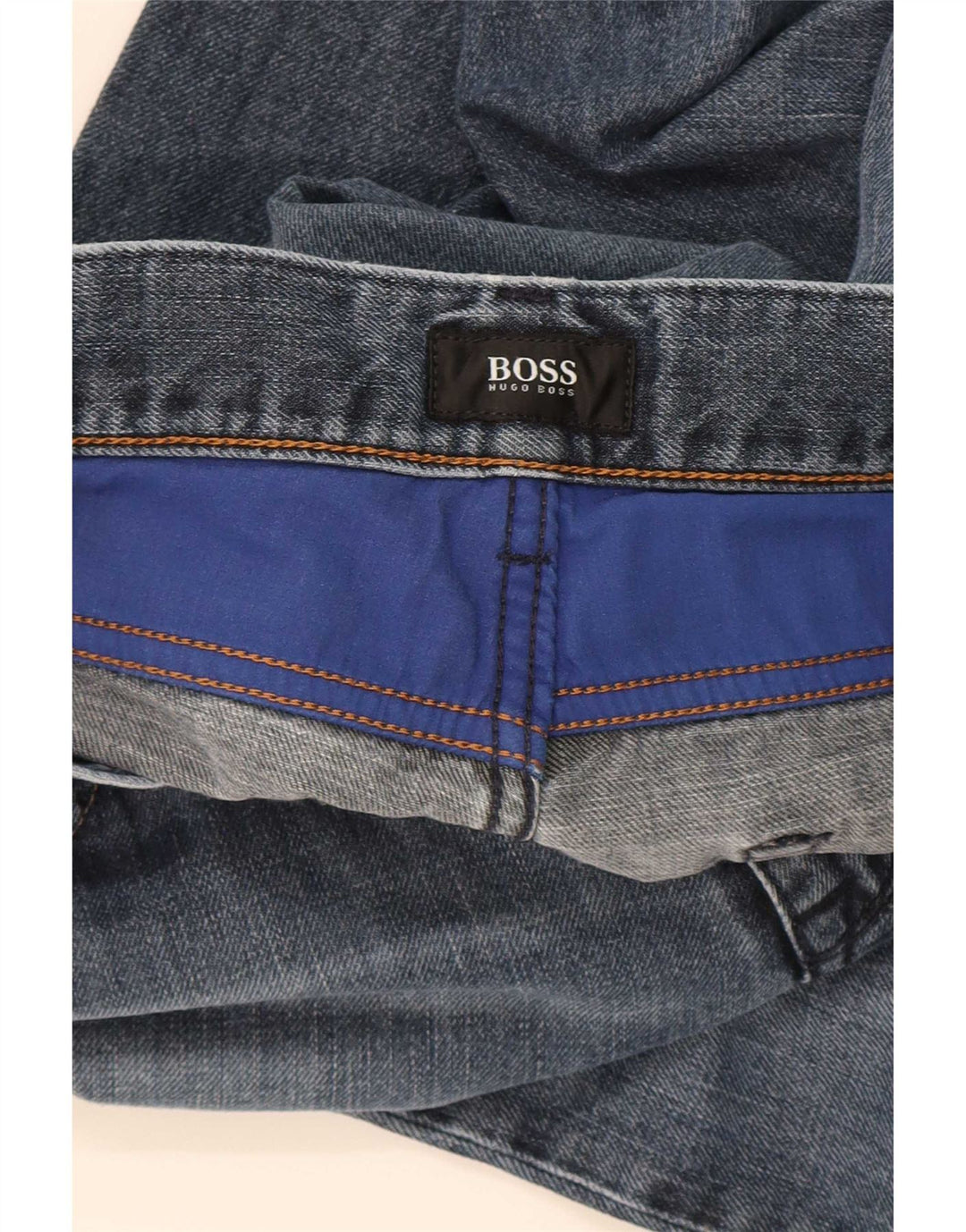 Hugo Boss Mens Straight Jeans W36 L31 Navy Blue