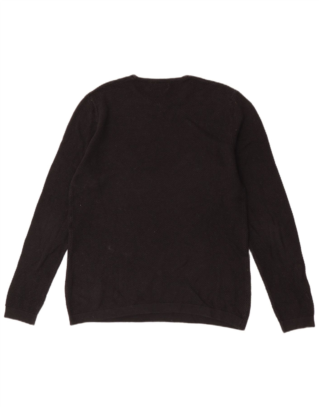 Zara Mens Crew Neck Jumper Sweater Medium Black