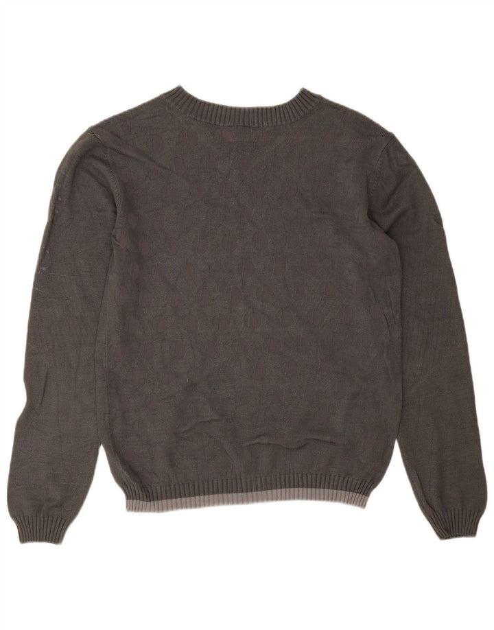 Puma Mens V-Neck Jumper Sweater Medium Grey Viscose