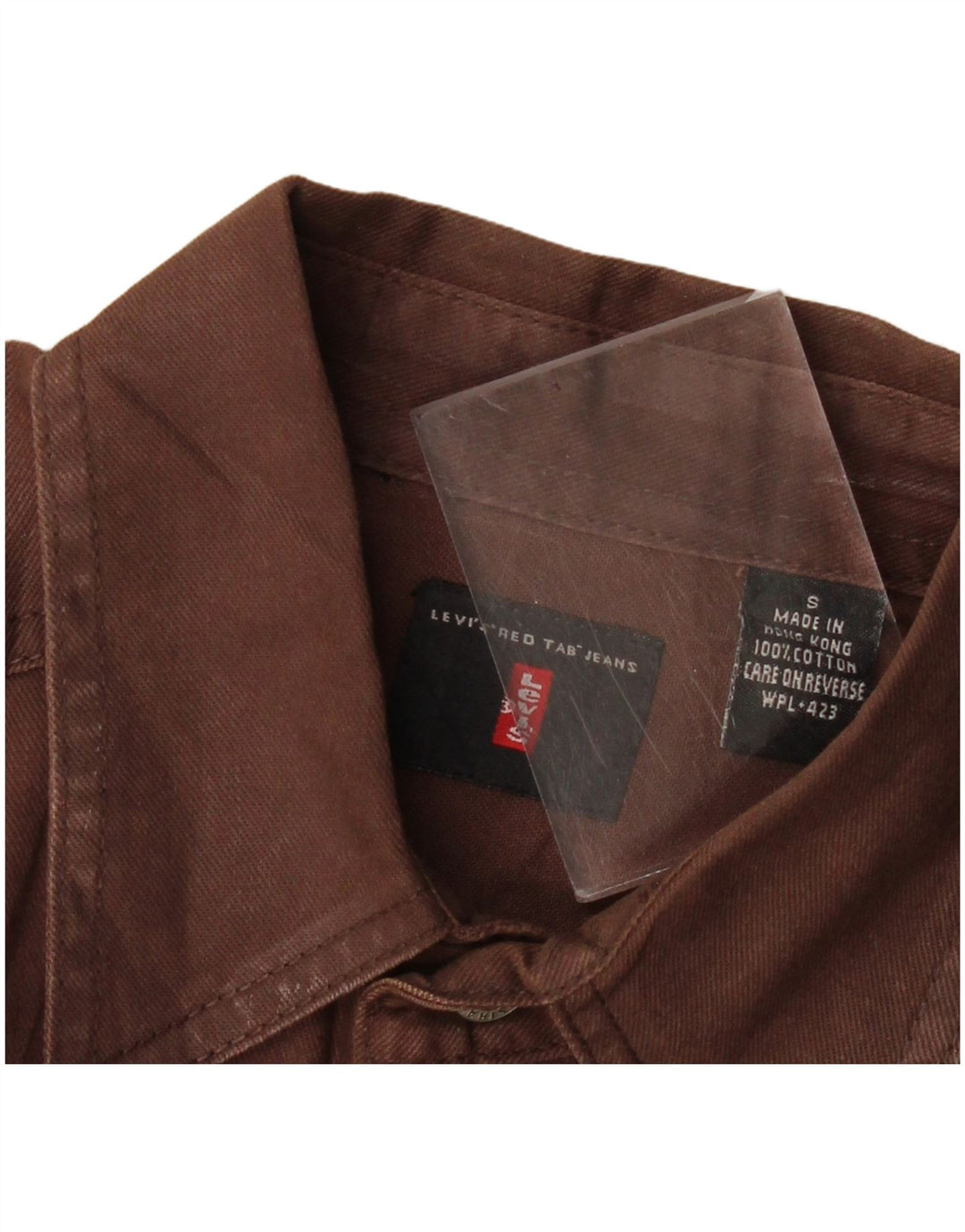 Levi's Mens Tall Shirt Small Brown Cotton