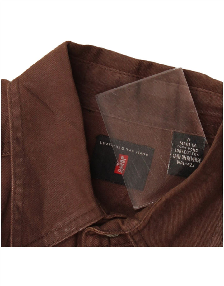 Levi's Mens Tall Shirt Small Brown Cotton