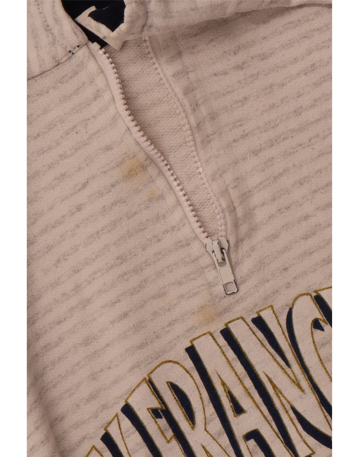 MAGIC Mens San Francisco Graphic Sweatshirt Jumper Large Grey Striped