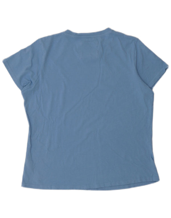 Crew Clothing Womens Graphic T-Shirt Top UK 16 Large  Blue Cotton