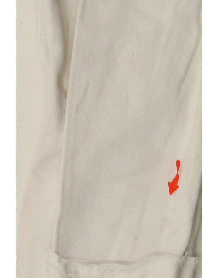 HOLLISTER Womens Low Waist Distressed Skinny Jeans W26 L28 White Cotton