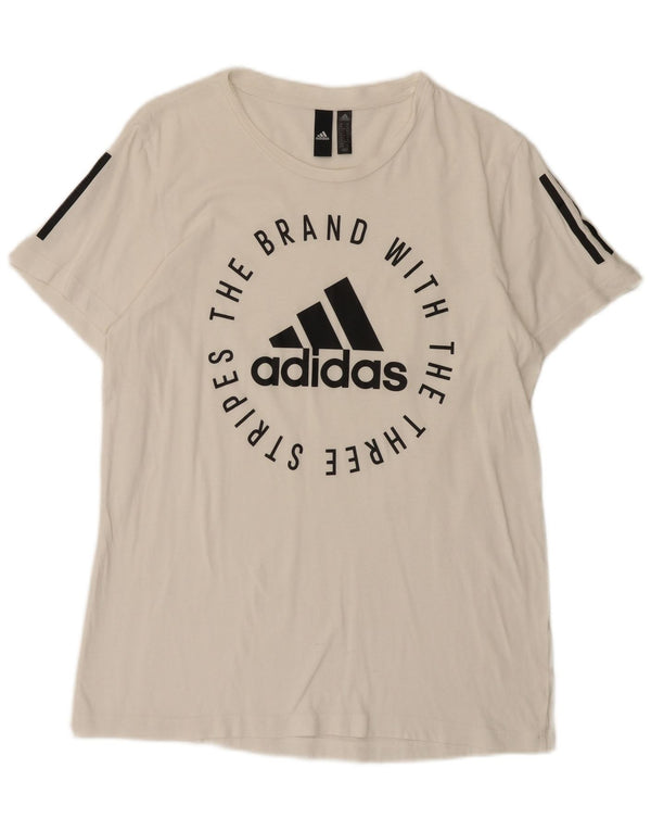 Adidas Mens Graphic T-Shirt Top Medium White