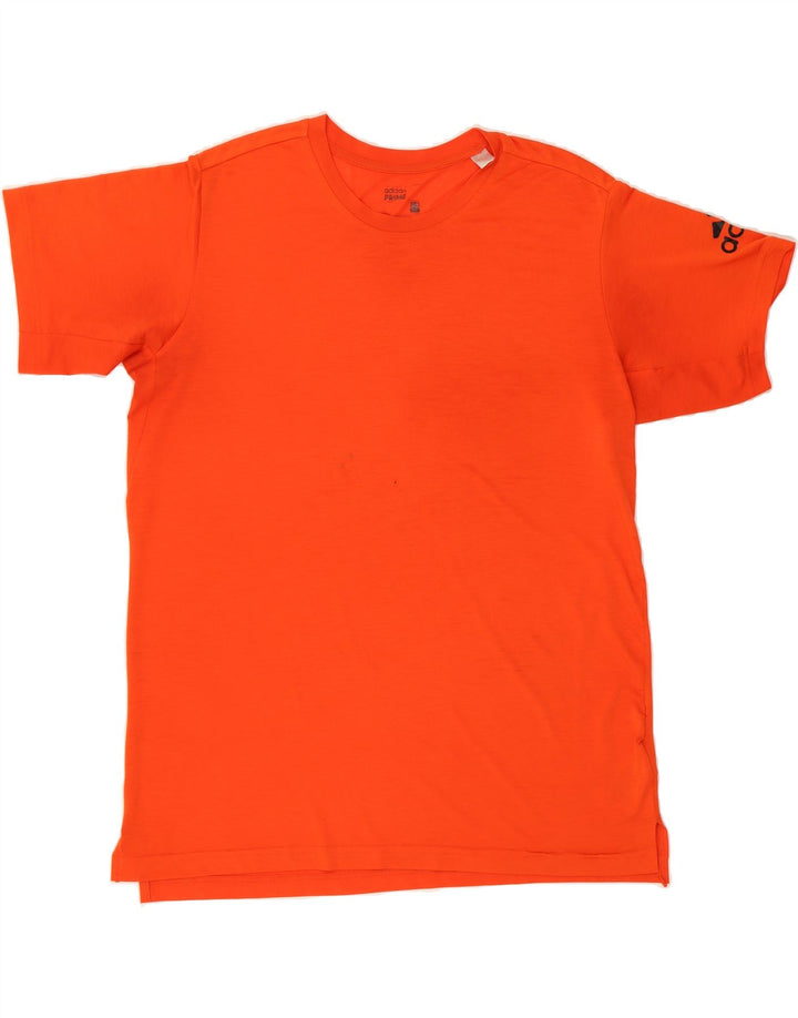 ADIDAS Mens Climalite Graphic T-Shirt Top Large Orange Polyester Vintage Adidas and Second-Hand Adidas from Messina Hembry 