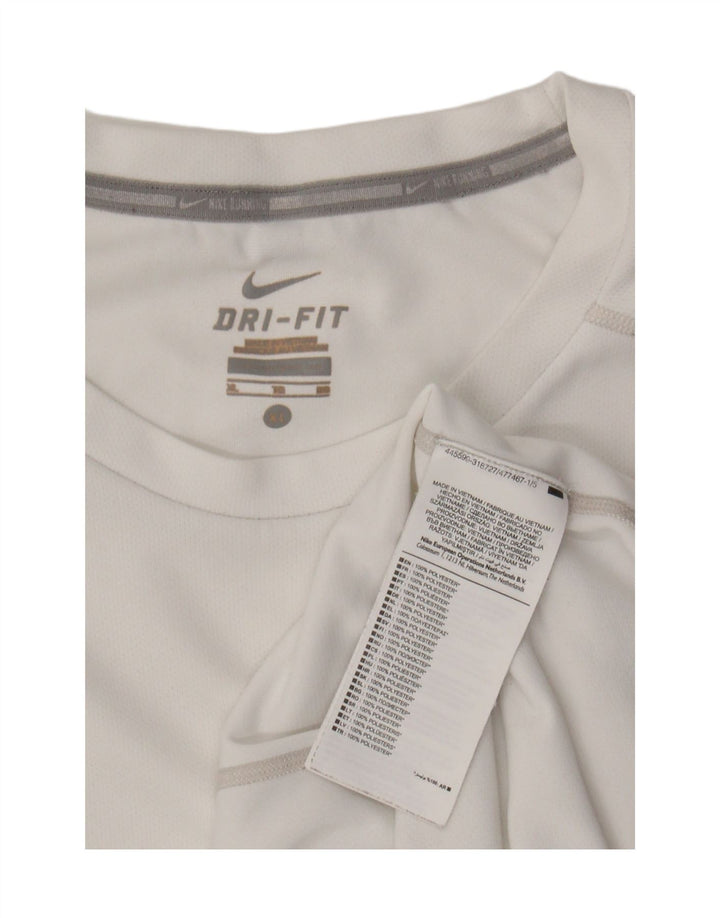 NIKE Mens Dri Fit T-Shirt Top XL White Polyester Vintage Nike and Second-Hand Nike from Messina Hembry 