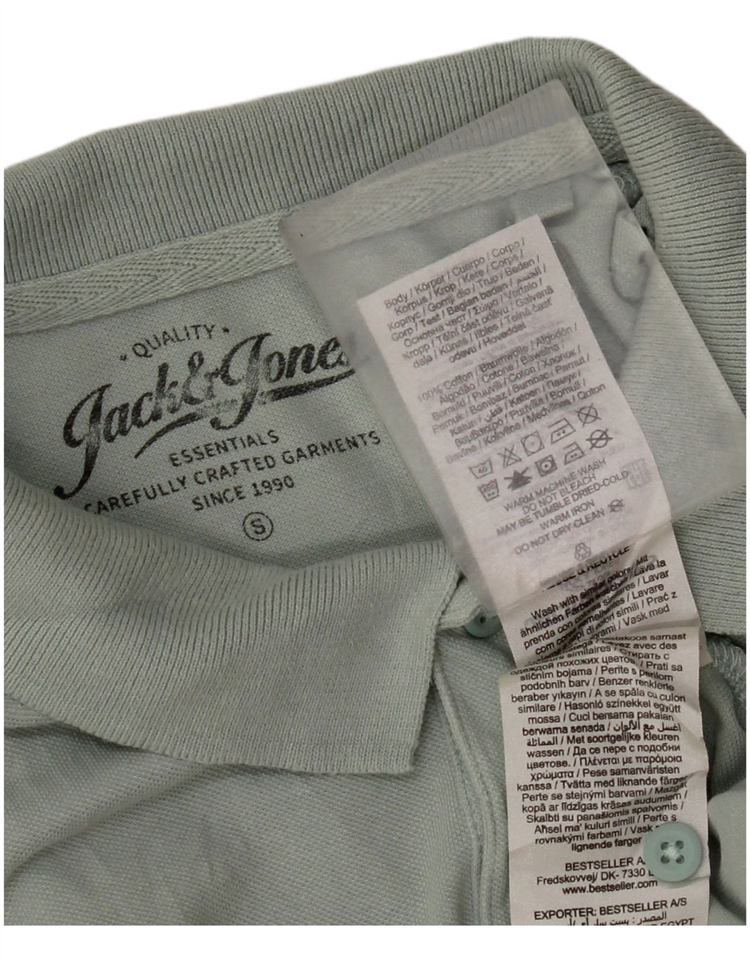 Jack & Jones Mens Polo Shirt Small Green Cotton