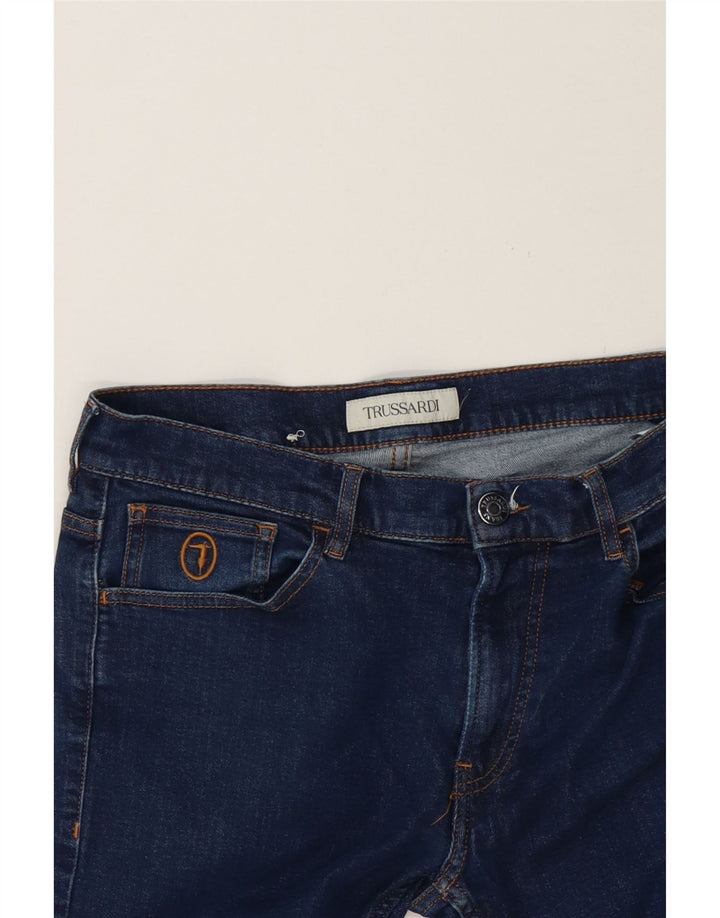 TRUSSARDI Womens Straight Jeans W36 L31 Blue Polyester Vintage Trussardi and Second-Hand Trussardi from Messina Hembry 