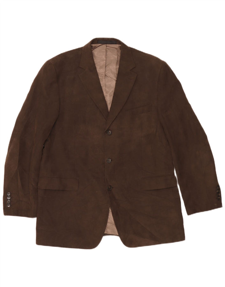 Marks & Spencer Mens 3 Button Corduroy Blazer Jacket UK 42 Large Brown