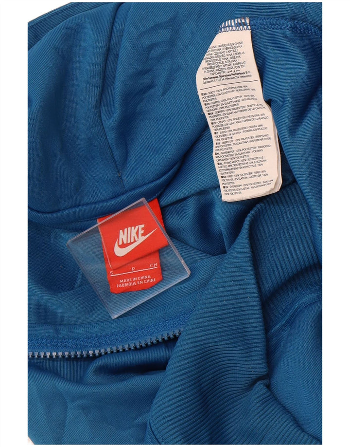 NIKE Mens Zip Hoodie Sweater Small Blue Polyester