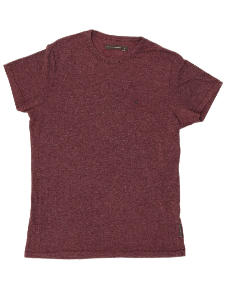 FRENCH CONNECTION Mens T-Shirt Top Medium Burgundy Cotton