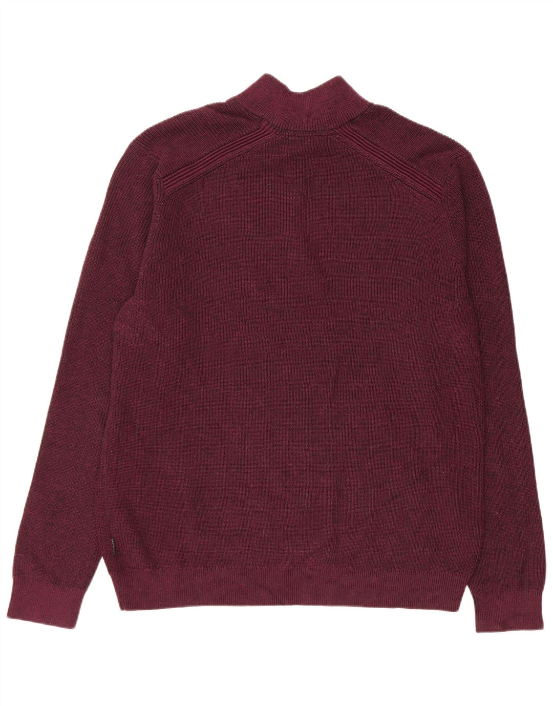 Ted Baker Mens Zip Neck Jumper Sweater Size 6 2XL Burgundy Polyester
