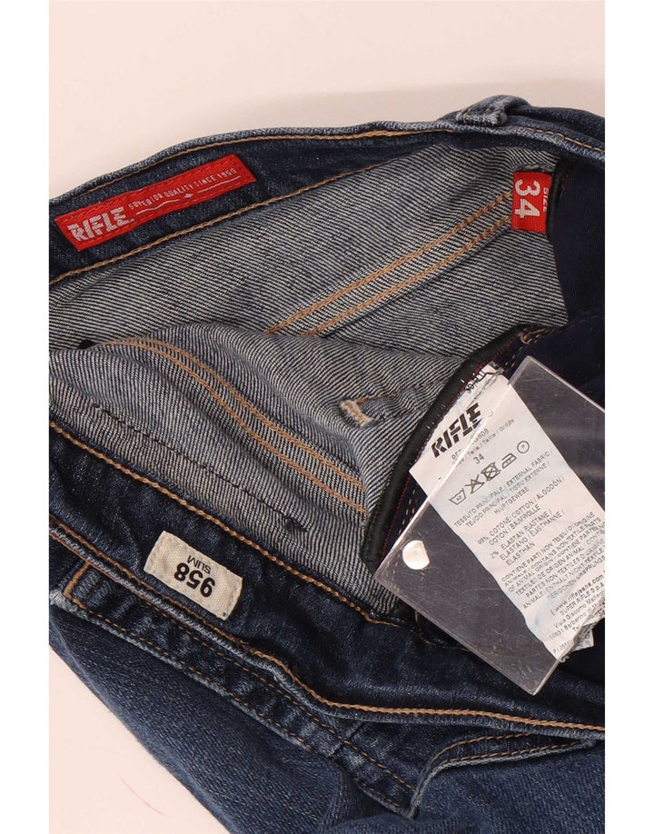 Rifle Mens Slim Jeans W34 L33 Blue Cotton