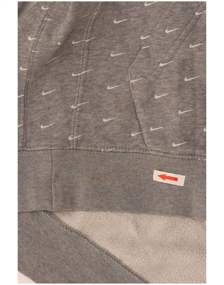 Nike Mens Graphic Hoodie Jumper Small Grey Cotton