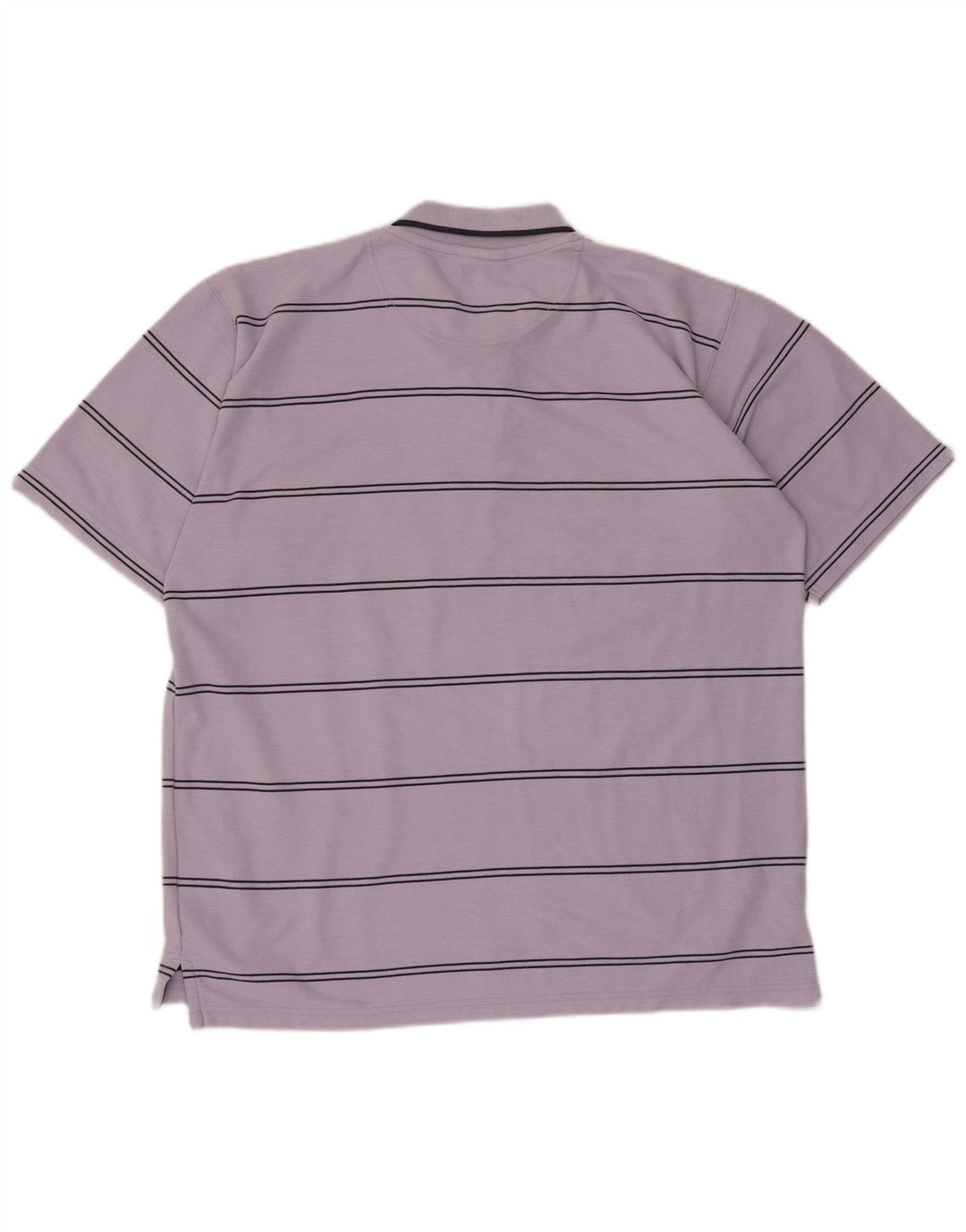 Umbro Mens Polo Shirt Large Purple Striped Polyester