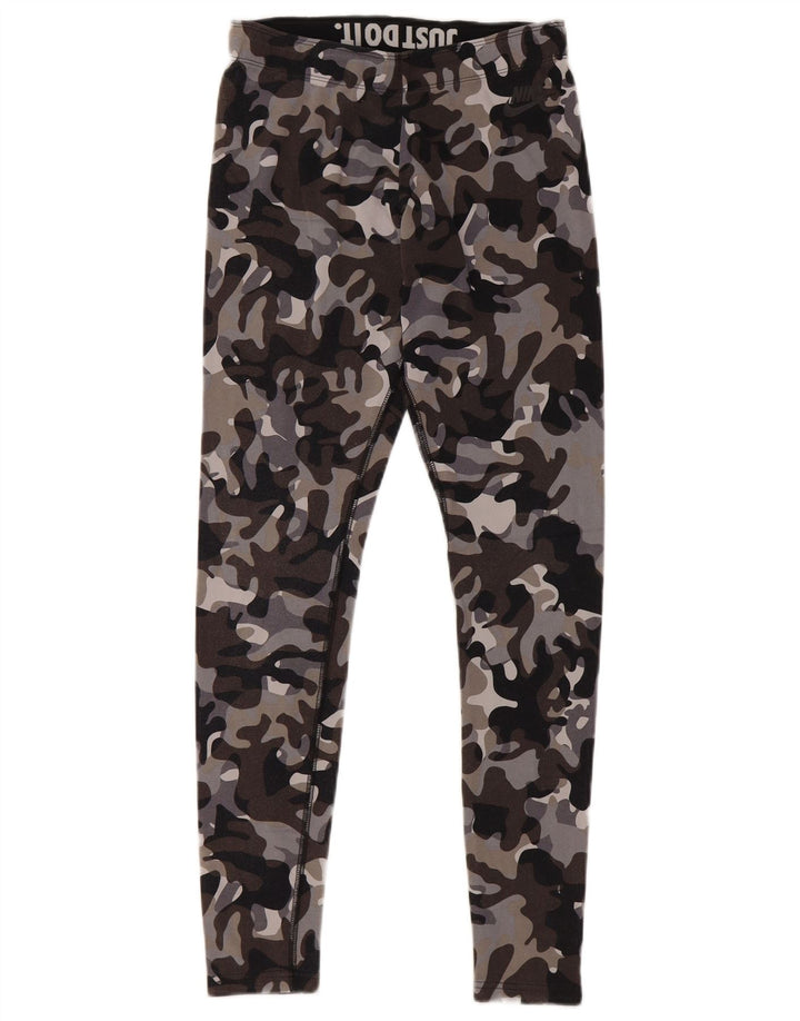 NIKE Womens Leggings UK 8 Small  Multicoloured Camouflage Cotton