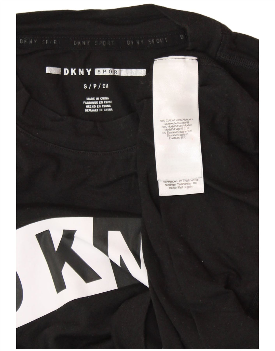 DKNY Womens Graphic Vest Top UK 10 Small Black Cotton