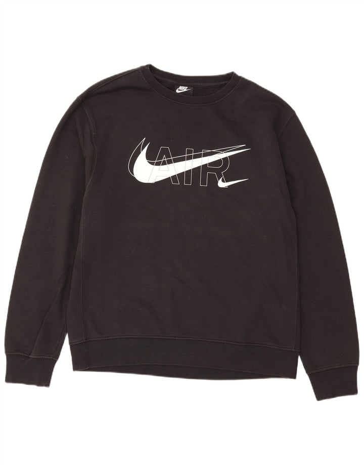 Nike Mens Graphic Sweatshirt Jumper Medium Black Cotton