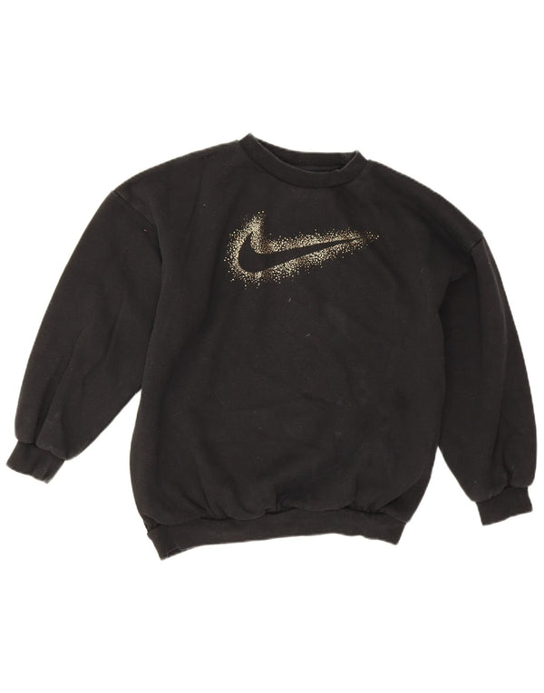Nike Girls Graphic Oversized Sweatshirt Jumper 12-13 Years Large Black