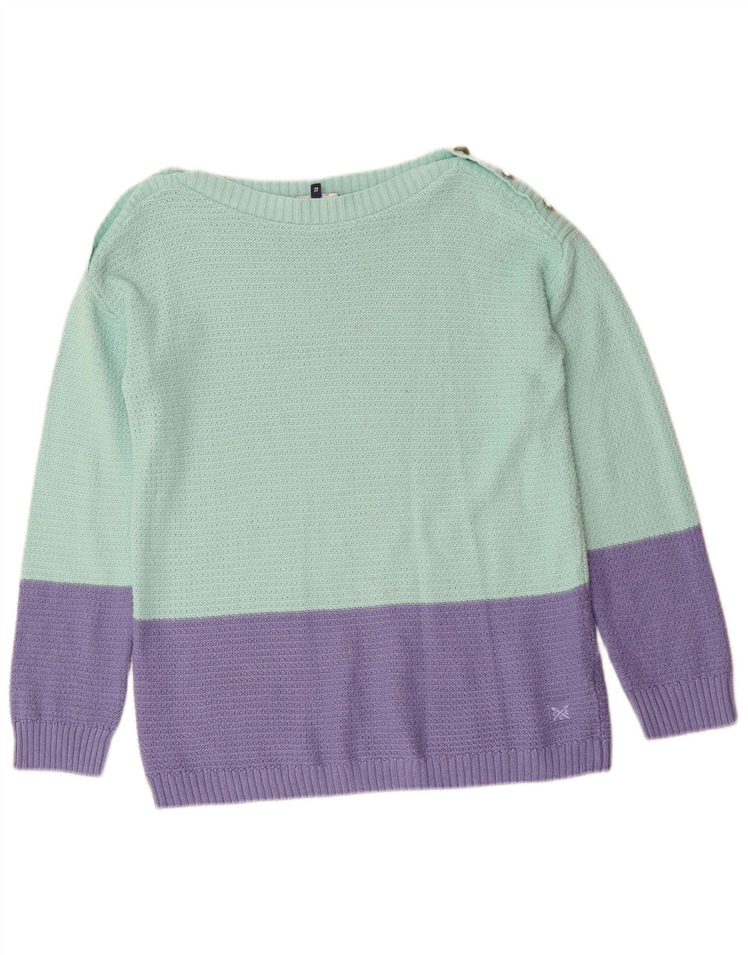 Crew Clothing Womens Boat Neck Jumper Sweater UK 12 Medium Green