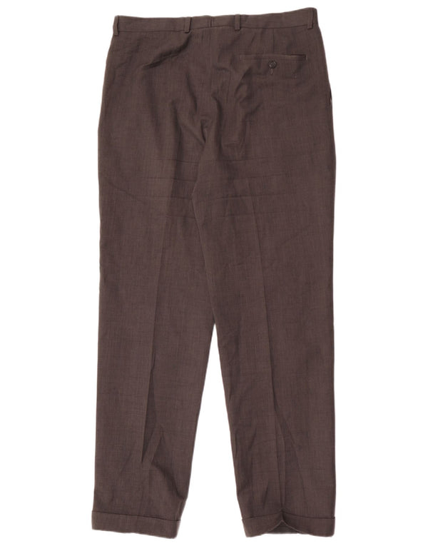 Marks & Spencer Mens Pegged Suit Trousers W34 L33 Grey Polyester