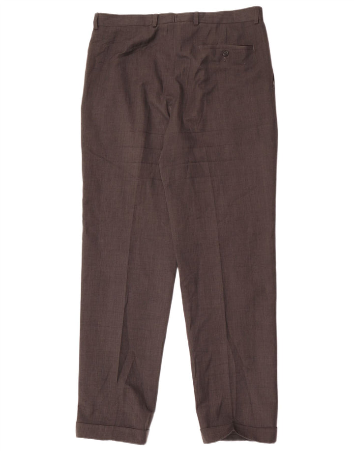 Marks & Spencer Mens Pegged Suit Trousers W34 L33 Grey Polyester