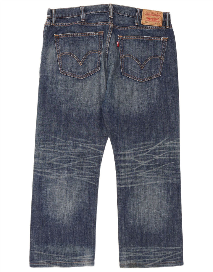 LEVI'S Mens 514 Distressed Straight Jeans W38 L27  Blue Cotton